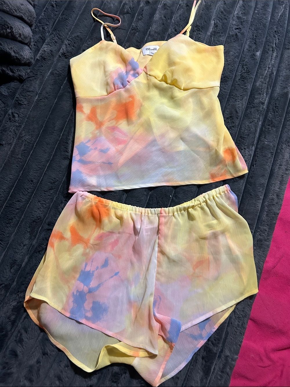 Diane von Furstenberg Women’s Cami & Shorts Sleep Set - Yellow Multi